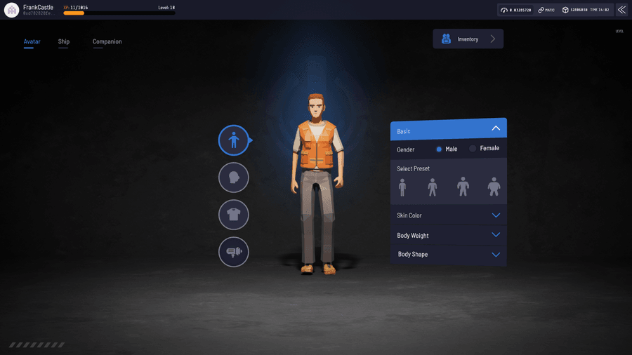 Character builder before
